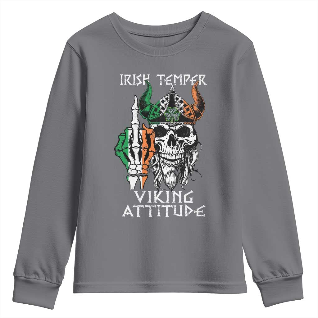 Funny Irish Viking Youth Sweatshirt Irish Temper Viking Attitude