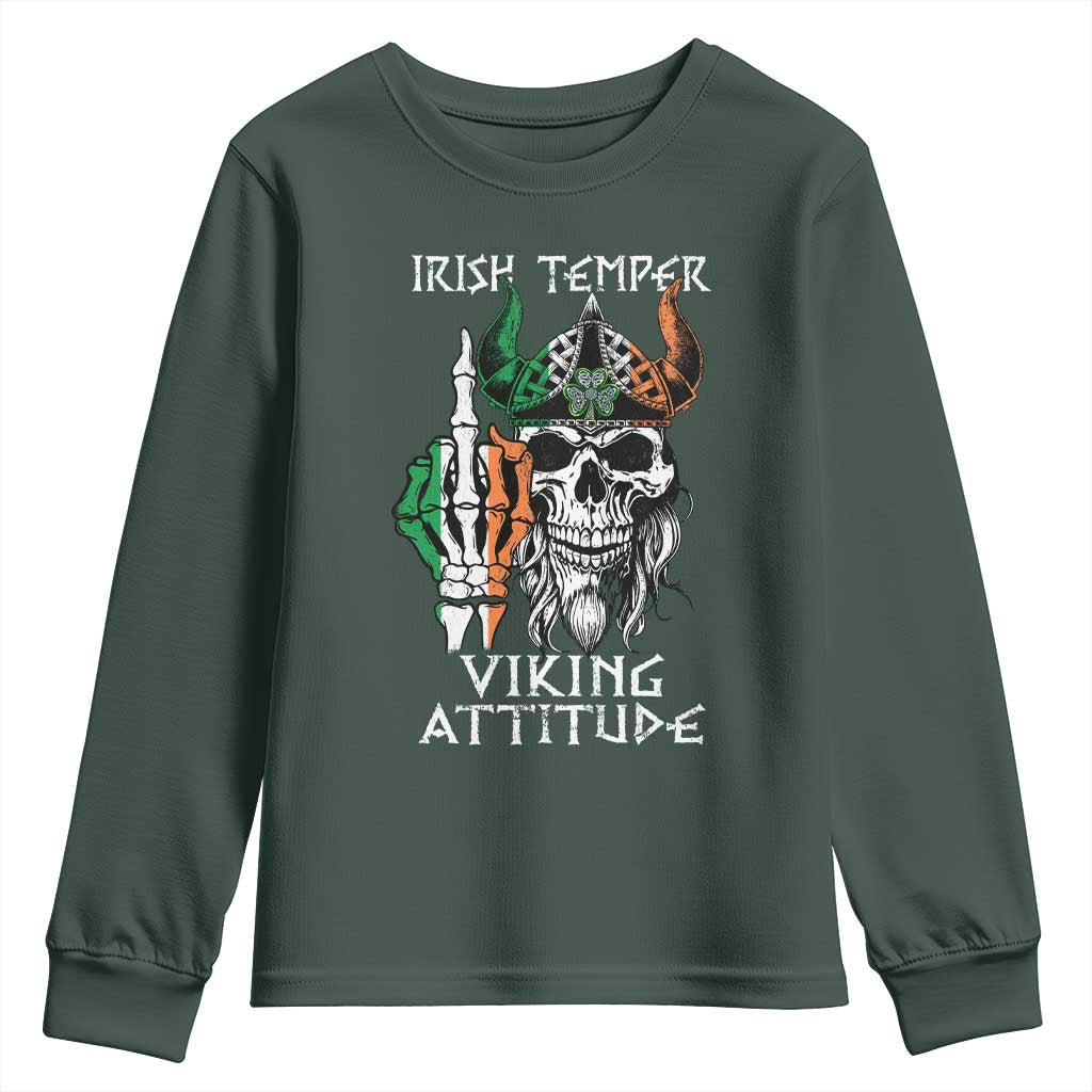 Funny Irish Viking Youth Sweatshirt Irish Temper Viking Attitude