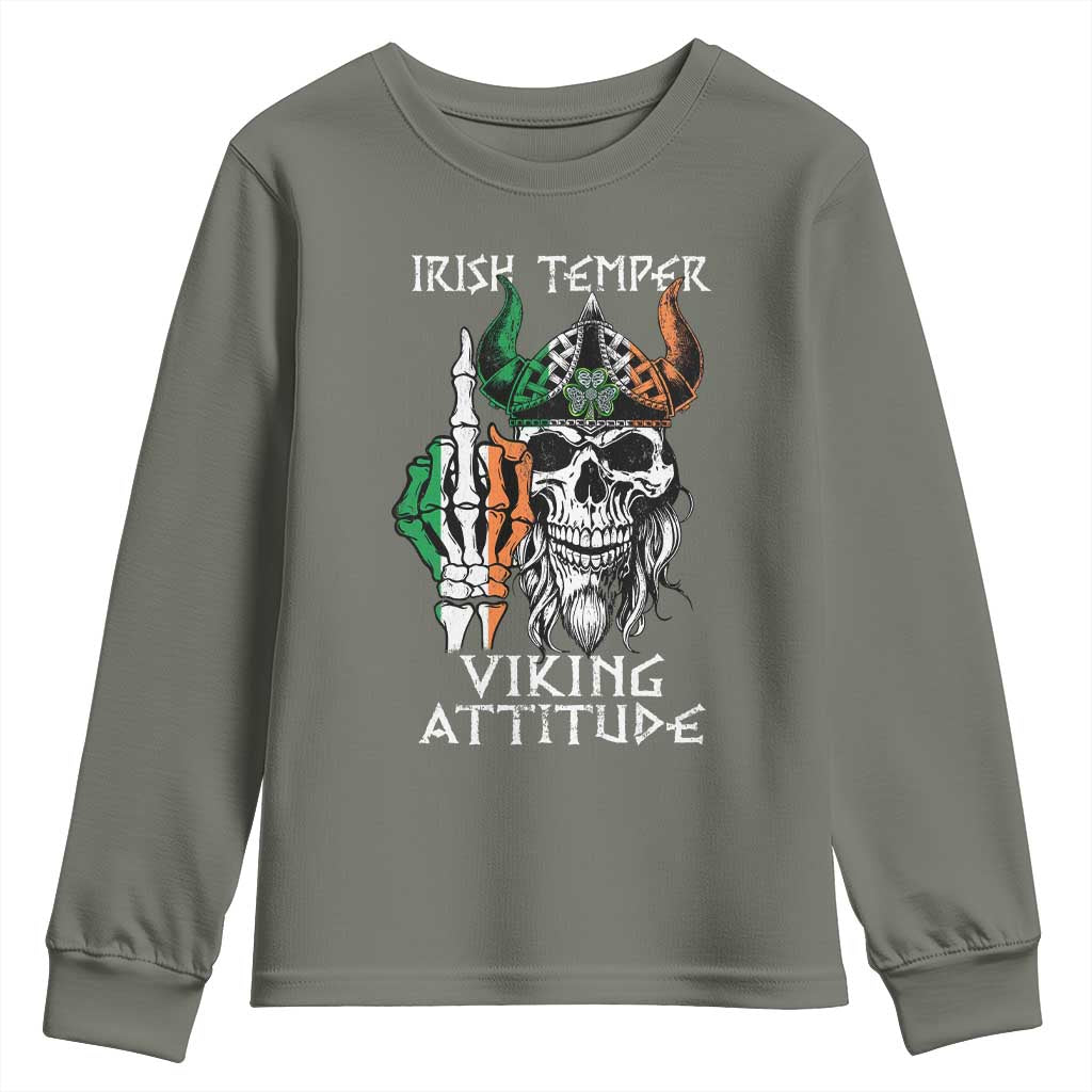 Funny Irish Viking Youth Sweatshirt Irish Temper Viking Attitude