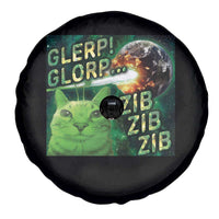 Funny Alien Cat Meme Spare Tire Cover Glerp Glorp Zib Zib