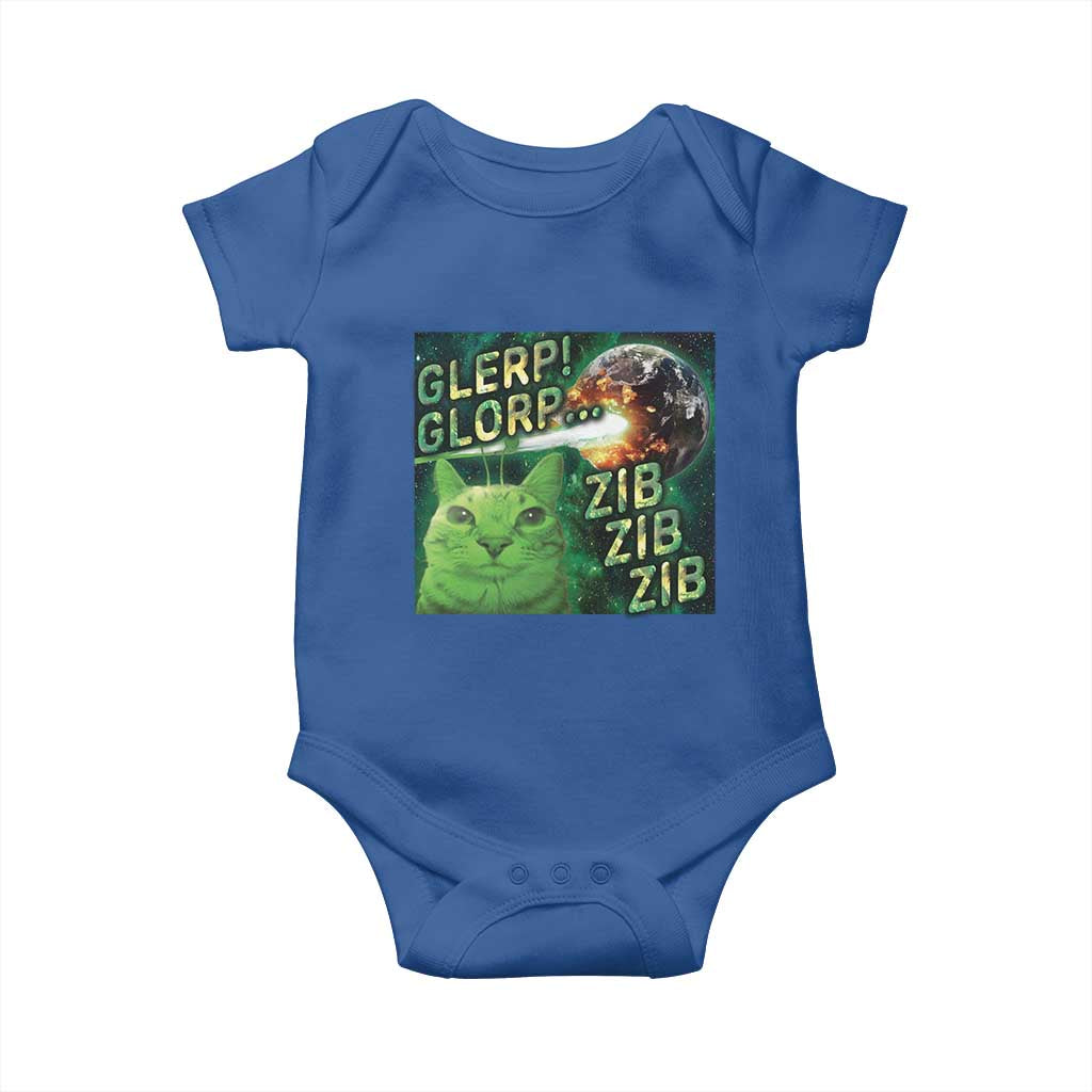 Funny Alien Cat Meme Baby Onesie Glerp Glorp Zib Zib