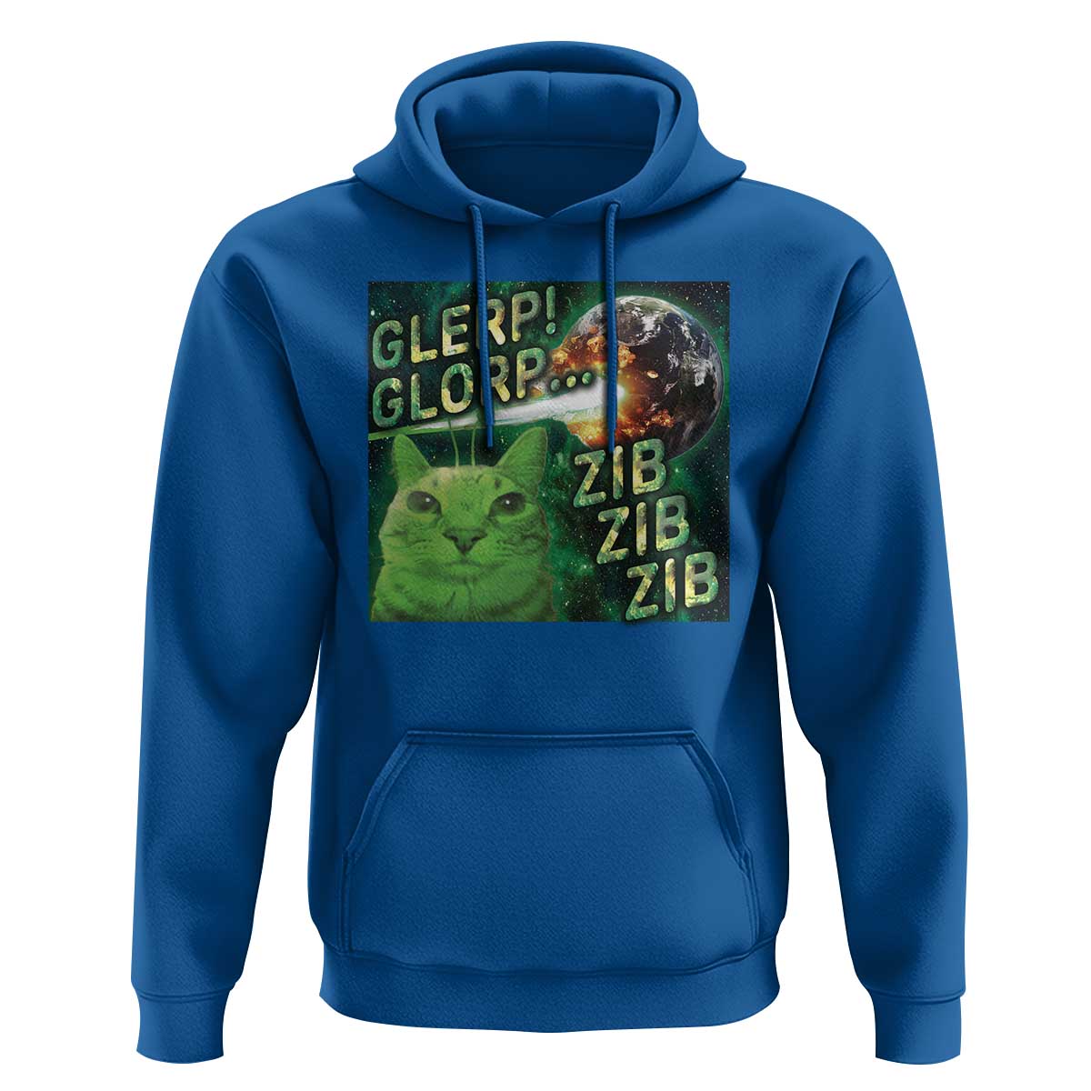 Funny Alien Cat Meme Hoodie Glerp Glorp Zib Zib