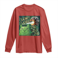 Funny Alien Cat Meme Long Sleeve Shirt Glerp Glorp Zib Zib