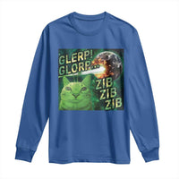 Funny Alien Cat Meme Long Sleeve Shirt Glerp Glorp Zib Zib