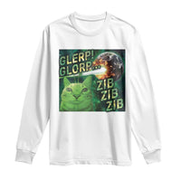 Funny Alien Cat Meme Long Sleeve Shirt Glerp Glorp Zib Zib
