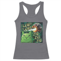 Funny Alien Cat Meme Racerback Tank Top Glerp Glorp Zib Zib