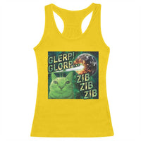 Funny Alien Cat Meme Racerback Tank Top Glerp Glorp Zib Zib
