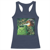 Funny Alien Cat Meme Racerback Tank Top Glerp Glorp Zib Zib