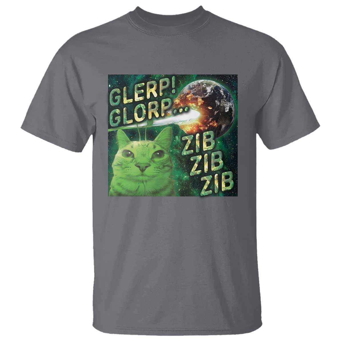 Funny Alien Cat Meme T Shirt Glerp Glorp Zib Zib