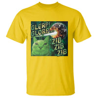 Funny Alien Cat Meme T Shirt Glerp Glorp Zib Zib