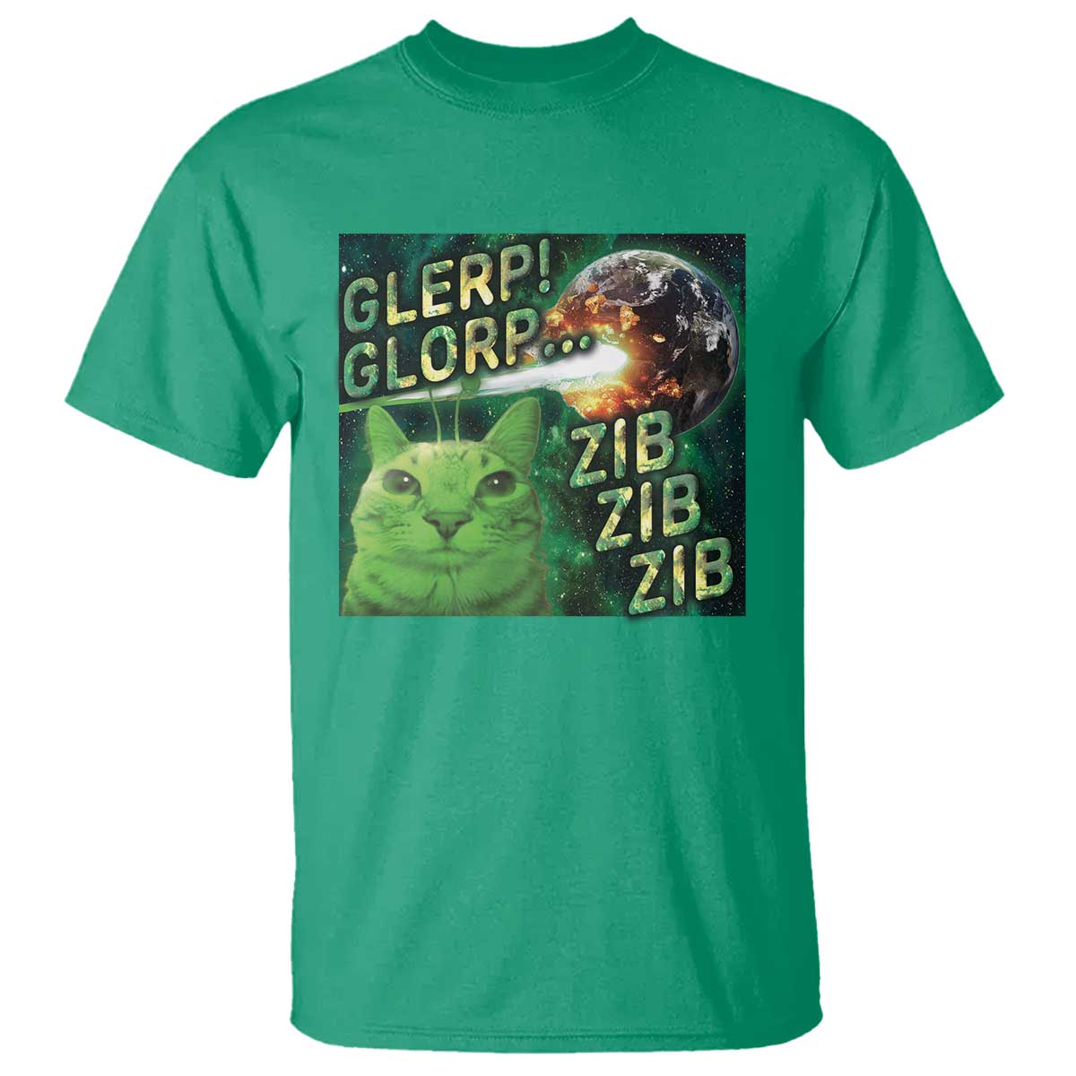 Funny Alien Cat Meme T Shirt Glerp Glorp Zib Zib