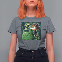 Funny Alien Cat Meme T Shirt For Women Glerp Glorp Zib Zib