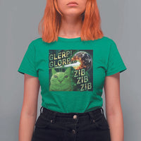 Funny Alien Cat Meme T Shirt For Women Glerp Glorp Zib Zib