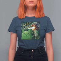 Funny Alien Cat Meme T Shirt For Women Glerp Glorp Zib Zib
