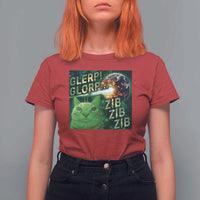 Funny Alien Cat Meme T Shirt For Women Glerp Glorp Zib Zib