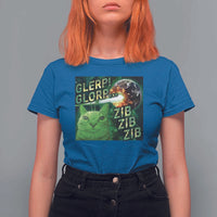 Funny Alien Cat Meme T Shirt For Women Glerp Glorp Zib Zib