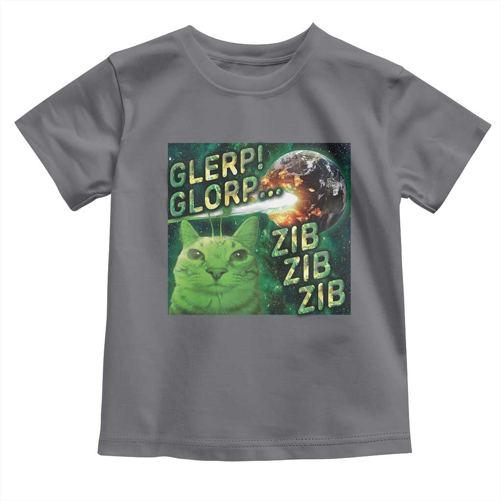 Funny Alien Cat Meme Toddler T Shirt Glerp Glorp Zib Zib