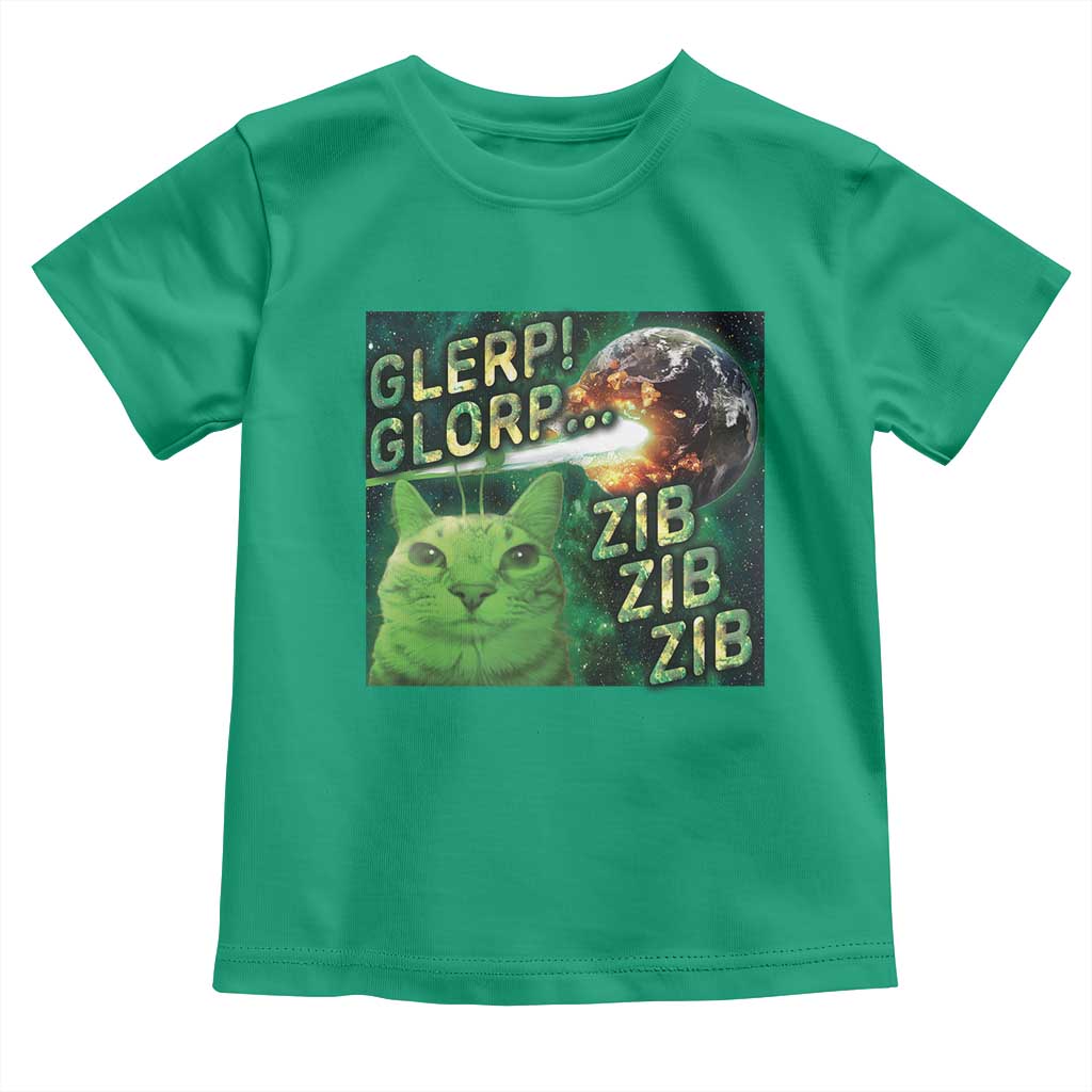 Funny Alien Cat Meme Toddler T Shirt Glerp Glorp Zib Zib