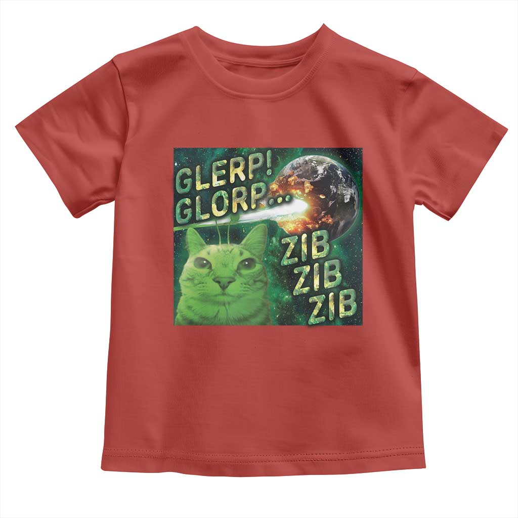 Funny Alien Cat Meme Toddler T Shirt Glerp Glorp Zib Zib