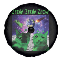 Funny Alien Cat Meme Spare Tire Cover Green Cats ZEOW ZEOW