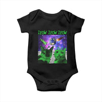 Funny Alien Cat Meme Baby Onesie Green Cats ZEOW ZEOW