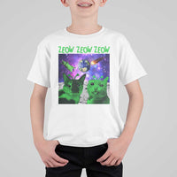Funny Alien Cat Meme T Shirt For Kid Green Cats ZEOW ZEOW