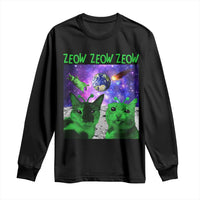 Funny Alien Cat Meme Long Sleeve Shirt Green Cats ZEOW ZEOW