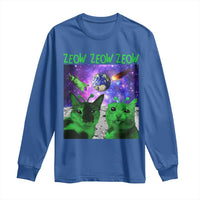 Funny Alien Cat Meme Long Sleeve Shirt Green Cats ZEOW ZEOW