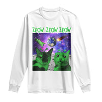 Funny Alien Cat Meme Long Sleeve Shirt Green Cats ZEOW ZEOW
