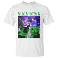 Funny Alien Cat Meme T Shirt Green Cats ZEOW ZEOW
