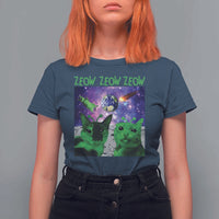 Funny Alien Cat Meme T Shirt For Women Green Cats ZEOW ZEOW