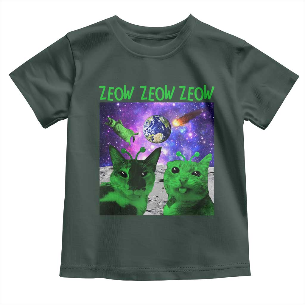 Funny Alien Cat Meme Toddler T Shirt Green Cats ZEOW ZEOW