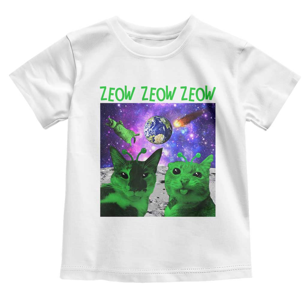 Funny Alien Cat Meme Toddler T Shirt Green Cats ZEOW ZEOW
