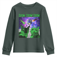 Funny Alien Cat Meme Youth Sweatshirt Green Cats ZEOW ZEOW