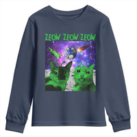 Funny Alien Cat Meme Youth Sweatshirt Green Cats ZEOW ZEOW