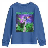 Funny Alien Cat Meme Youth Sweatshirt Green Cats ZEOW ZEOW