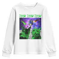 Funny Alien Cat Meme Youth Sweatshirt Green Cats ZEOW ZEOW