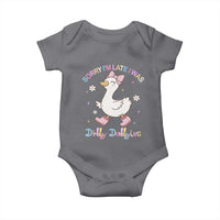 Funny Sorry I'm Late I Was Dilly Dallying Baby Onesie Cute Goose