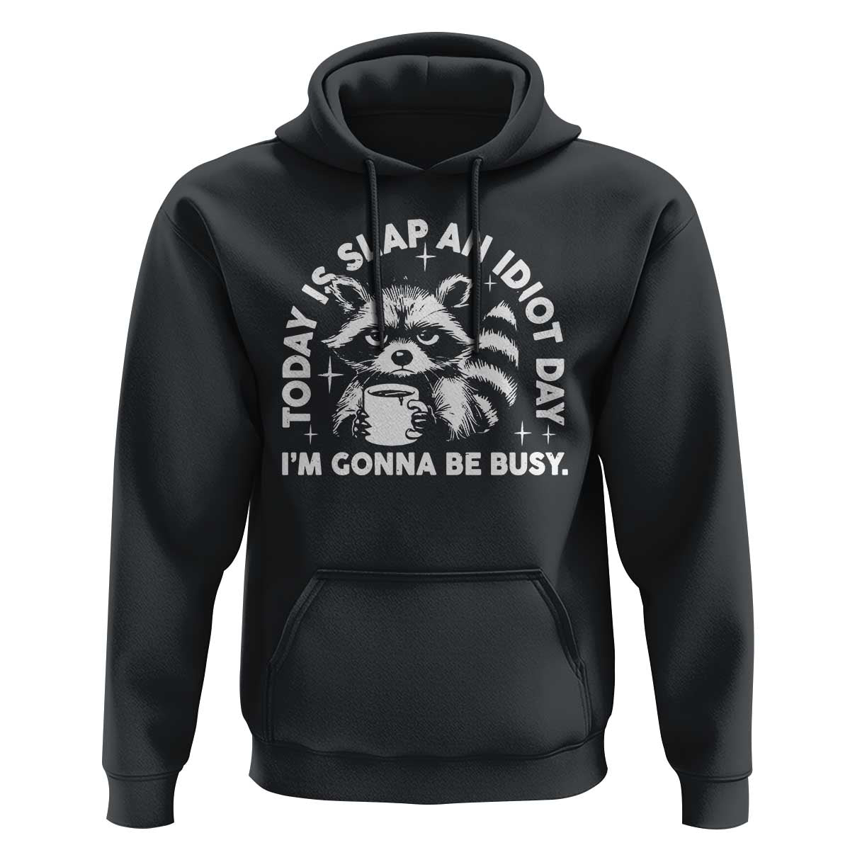 Funny Raccoon Today Is Slap An Idiot Day Hoodie