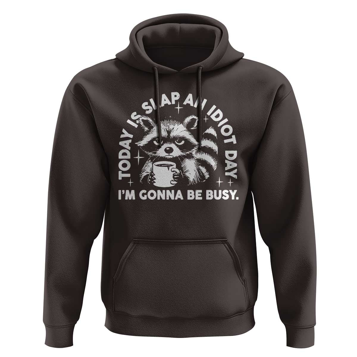 Funny Raccoon Today Is Slap An Idiot Day Hoodie