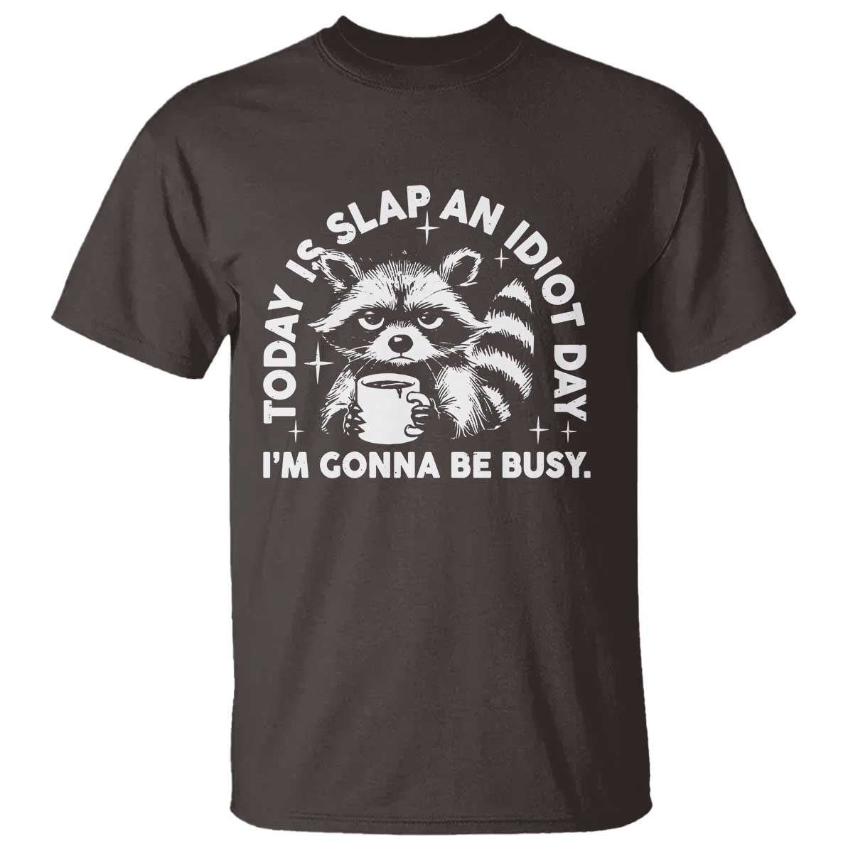 Funny Raccoon Today Is Slap An Idiot Day T Shirt