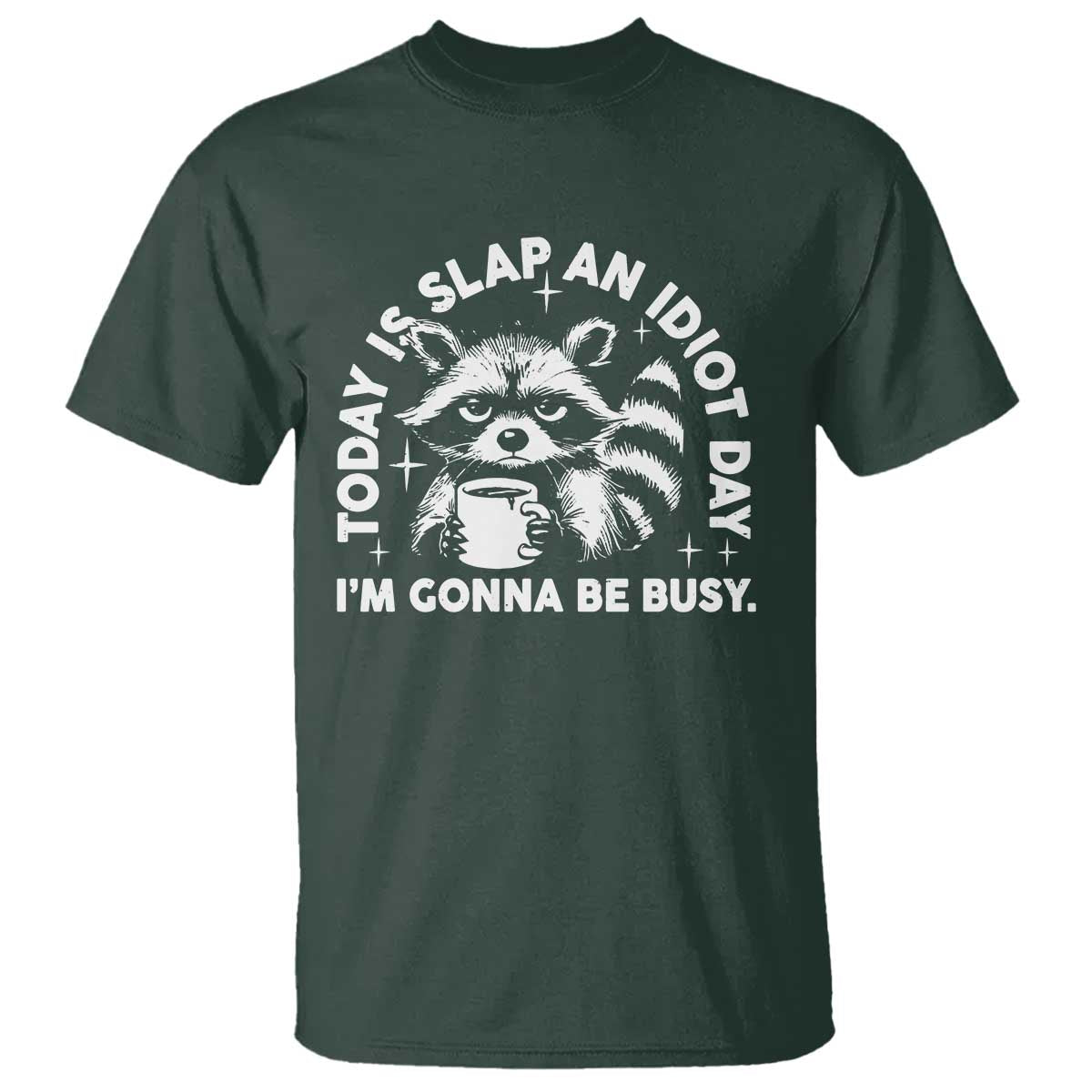 Funny Raccoon Today Is Slap An Idiot Day T Shirt