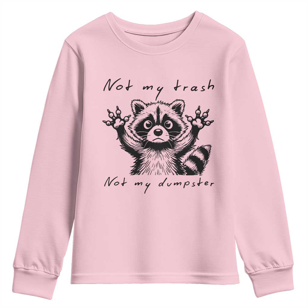 Funny Raccoon Youth Sweatshirt Not My Trash Not My Dumpster