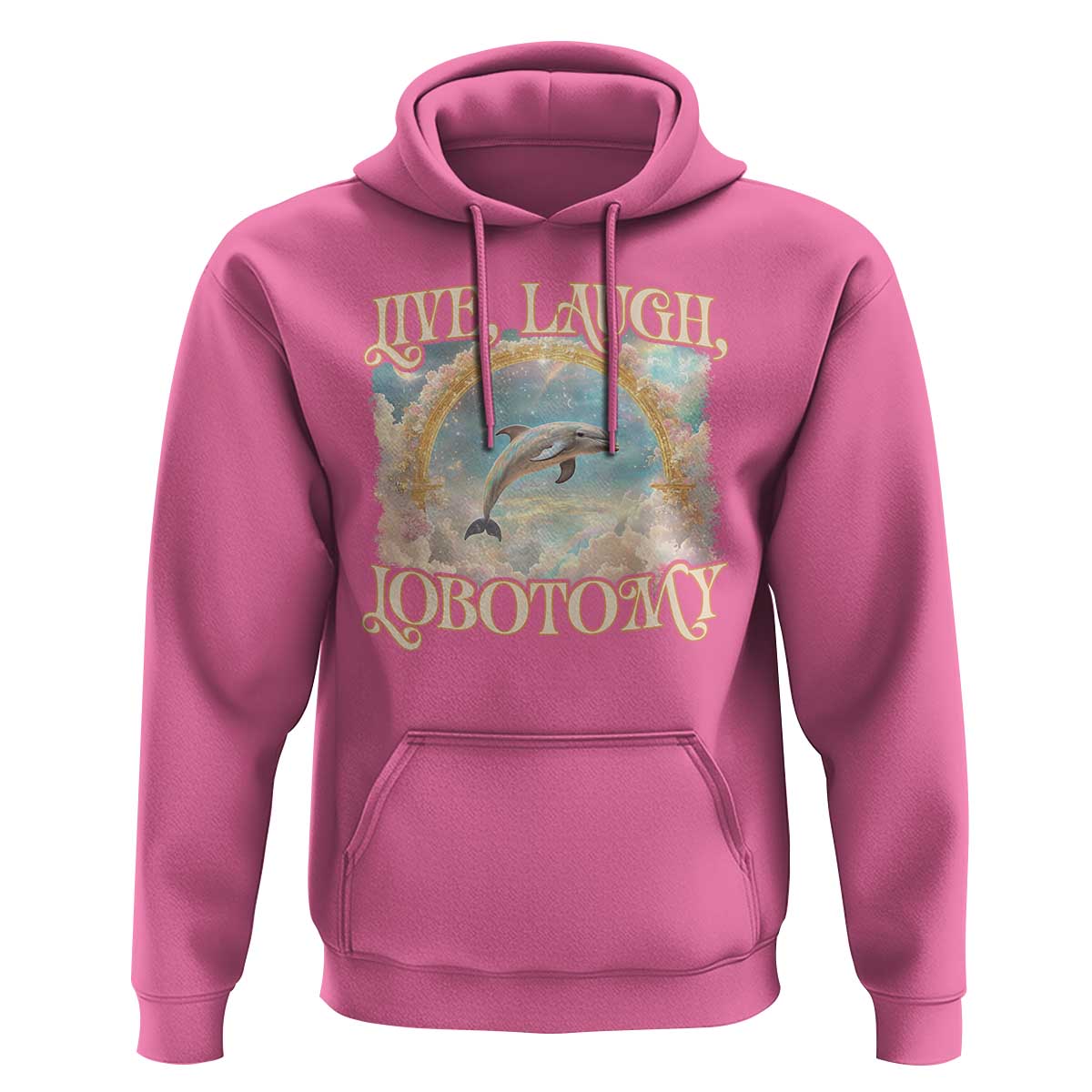 Funny Dolphin Meme Hoodie Live Laugh Lobotomy