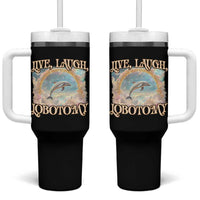 Funny Dolphin Meme Tumbler With Handle Live Laugh Lobotomy