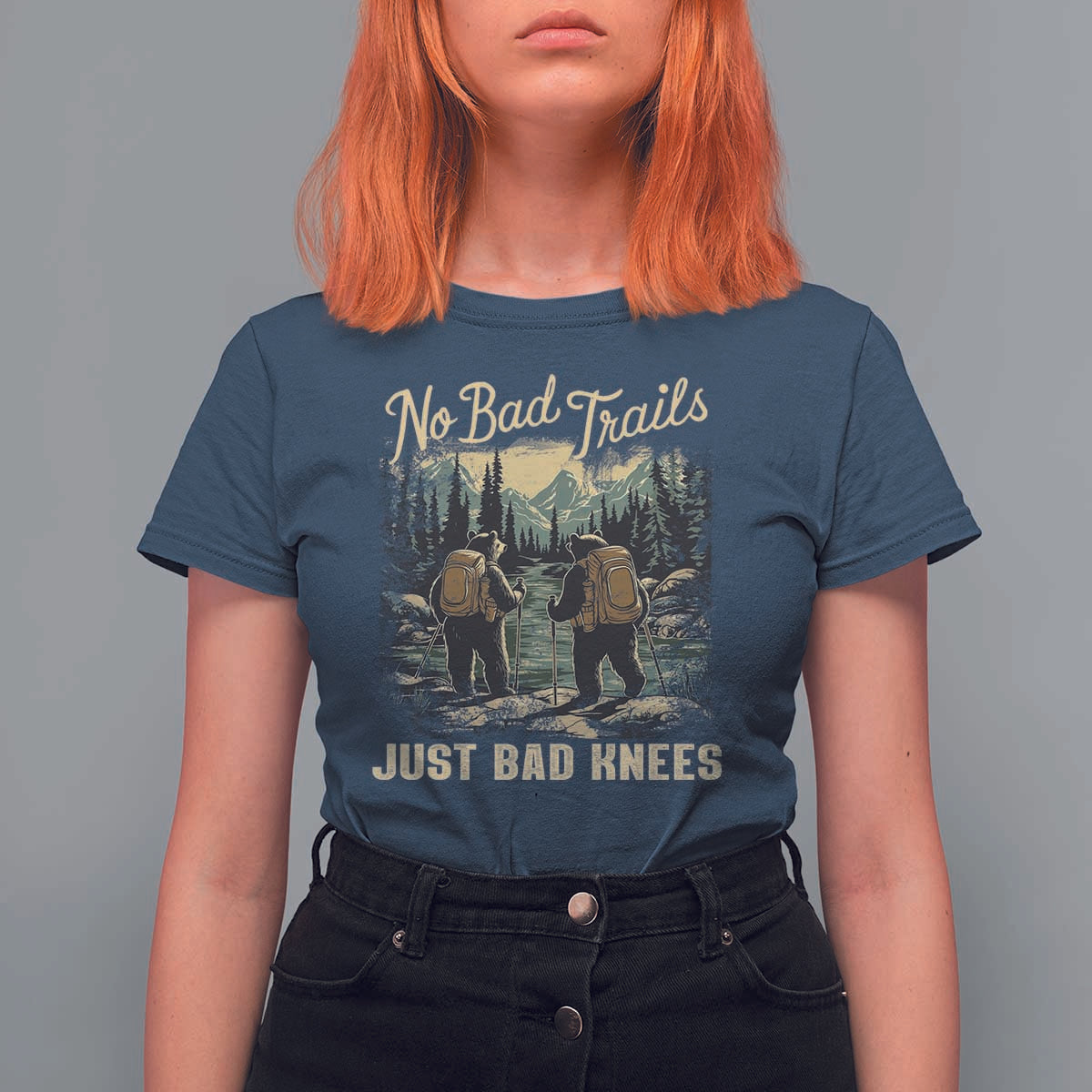 Hiking T Shirt For Women No Bad Trails Just Bad Knees
