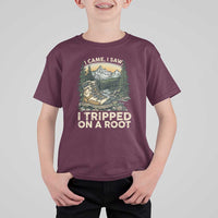 Hiking T Shirt For Kid I Came I Saw I Tripped On A Root