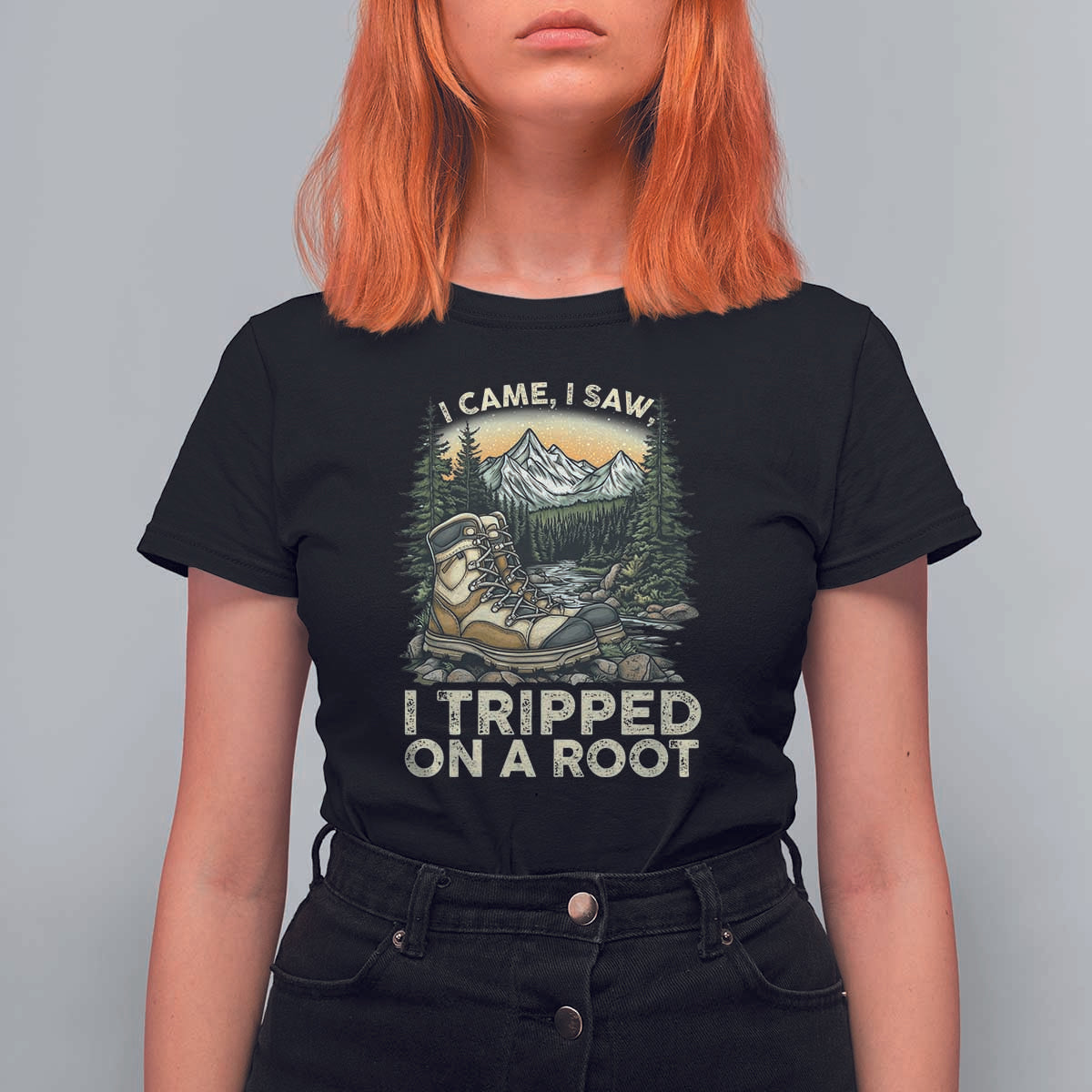 Hiking T Shirt For Women I Came I Saw I Tripped On A Root