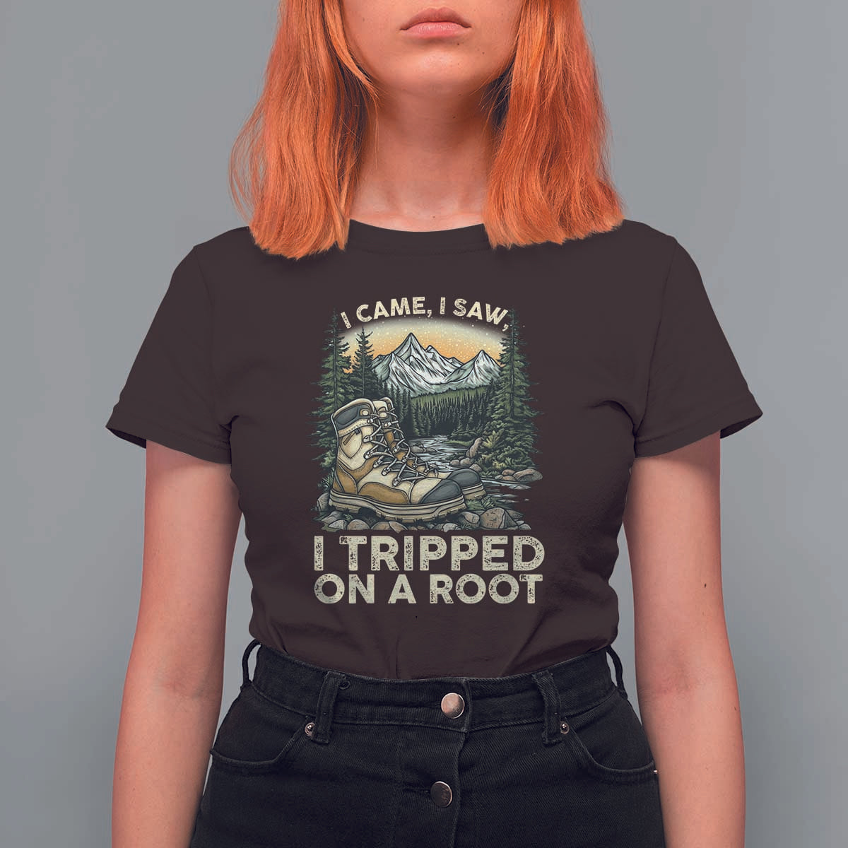 Hiking T Shirt For Women I Came I Saw I Tripped On A Root