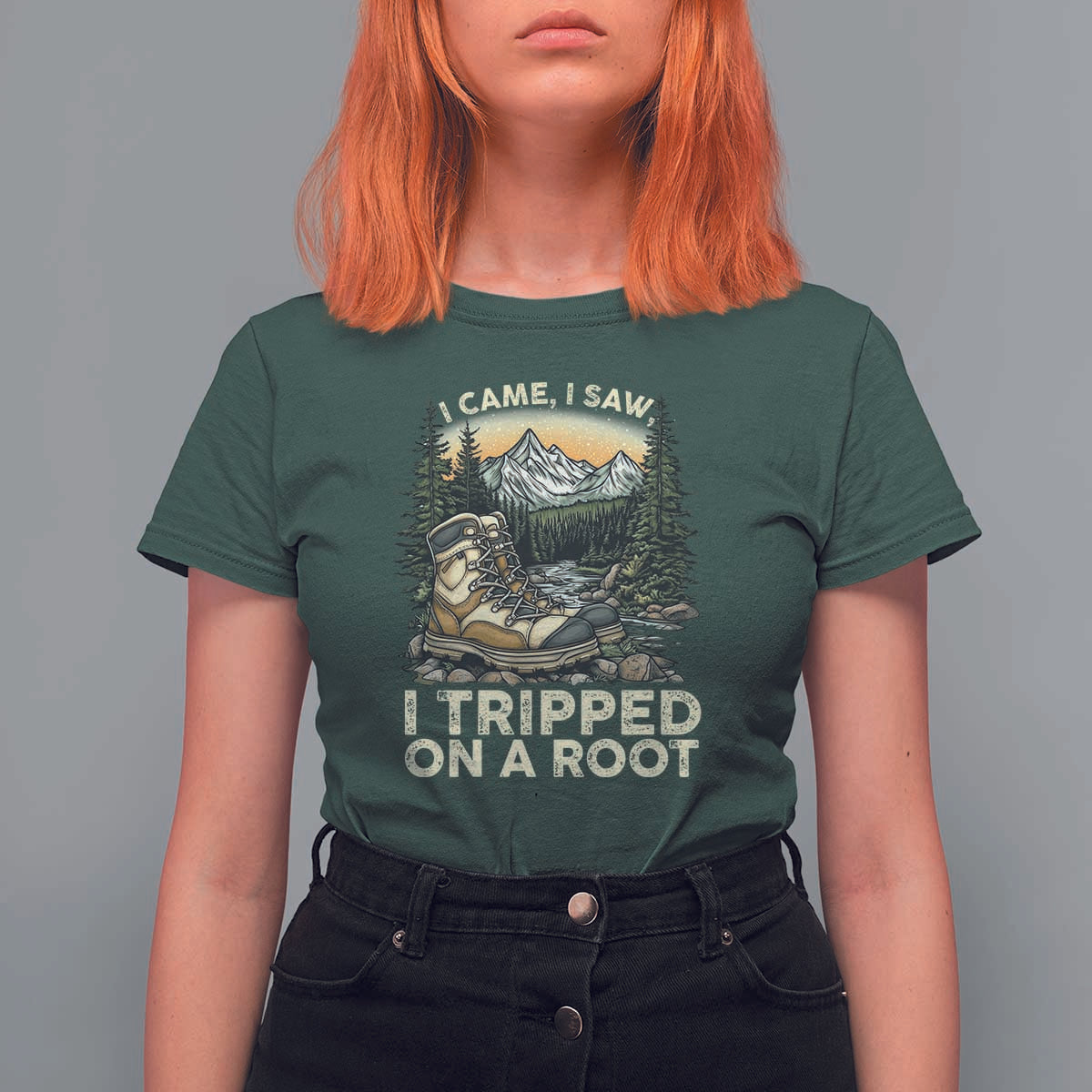 Hiking T Shirt For Women I Came I Saw I Tripped On A Root